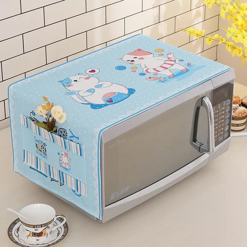 Microwave Hood Oil-proof Dust-proof Cloth Oven Universal Cover Towel Household Cotton Linen Cloth Art Cover Cloth