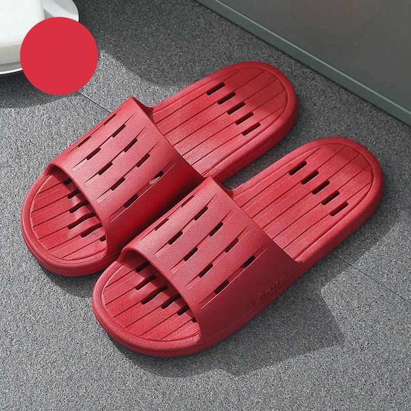 Couples Leaking Sandals and Slippers Summer Bathroom Bath Quick-drying Deodorant Slippers for Home Use Non-slip Men and Women Slip-ons Flip Flops