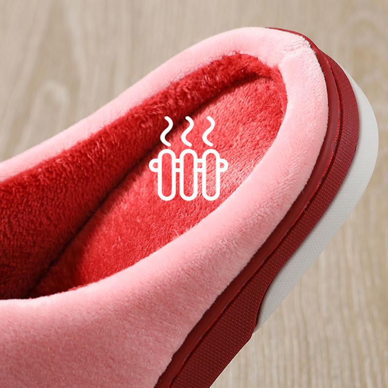 Pink Slippers Women Winter Warm Cotton Shoes Home Indoor Casual Mens Blue Plus Size Slides Blue Thick Fleece Non Slip Couples Slippers