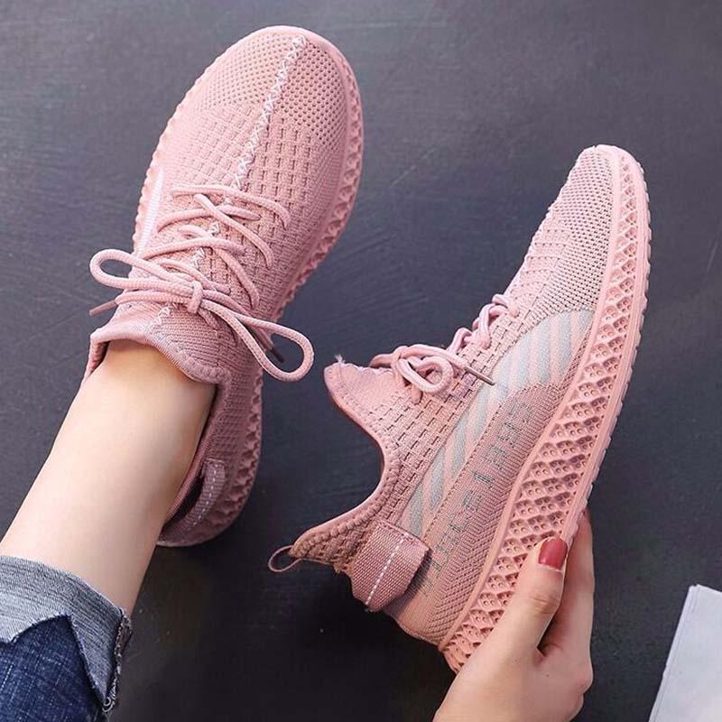 Size 35-41 Women Sneakers Basketball Shoes Lightweight Flying Woven Mesh Breathable Running Shoes