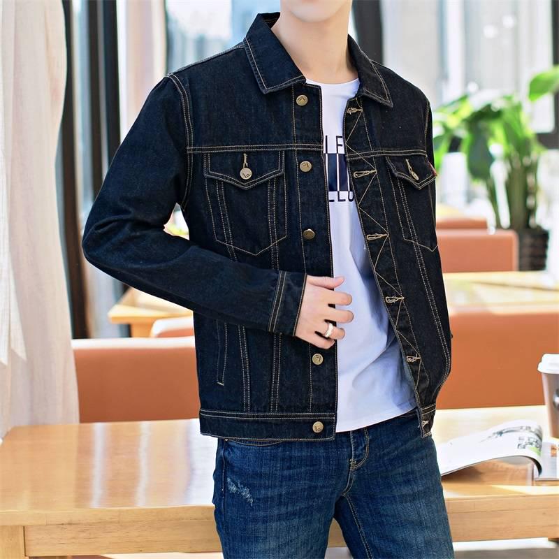 Mens Denim Jacket Trendy Fashion Hip Hop Streetwer Ripped Denim Jacket Men Jeanc Jacket Cowboy Coats