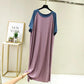 Summer Women's Modal Dress Round Neck Loose Large Size Nightdress Thin Dress Short Sleeve Long Dress