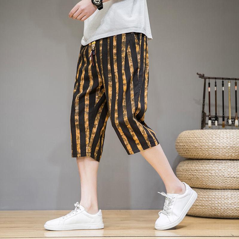 Summer Thin Linen Shorts Men's Loose Beach Pants Plus Size Casual Five-point Pants