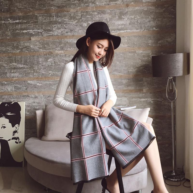 Scarf Women Winter All-match Thickened Air-conditioned Room To Keep Warm Super Large Imitation Cashmere Shawl Dual-use Double-sided