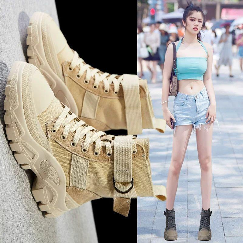 2019 Autumn Martin Boots Women's Shoes British Style Breathable Ladies Motorcycle Boots Short Boots