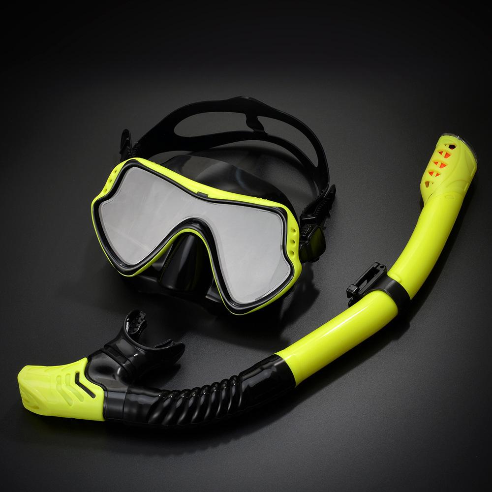 Adult Snorkel Kit, Panoramic Anti-fog Diving Mask and Dry Snorkel Professional Teen Snorkeling Mask Gear for Snorkeling Swimming Diving