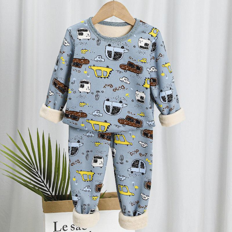 Children's Thermal Underwear Suit Baby Fleece Autumn Clothes Long Pants Boys Thermal Clothes Girls Pajamas Baby Clothes Winter