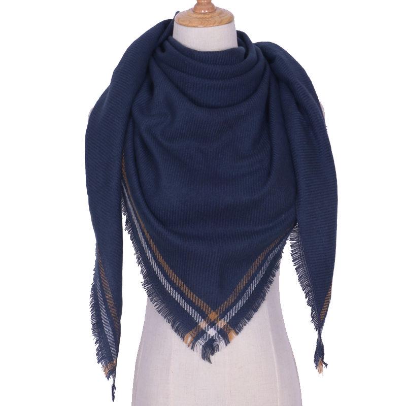 Winter Women Blanket Solid Color Triangle Scarf Female Warm Shawls and Scarves