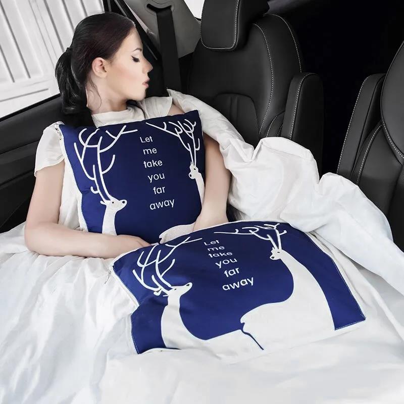 Two-in-one Pillow Variable Quilt Car Lumbar Pillow Home Sofa Pillow Soft and Relaxing Artifact