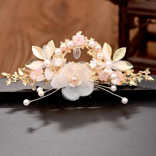 Girls' Full Set of Hair Crowns and Hairpins Headdress Set Step By Step Hair Accessories Antique Hair Accessories Moon Hairpin Earrings Bridal Hairpin