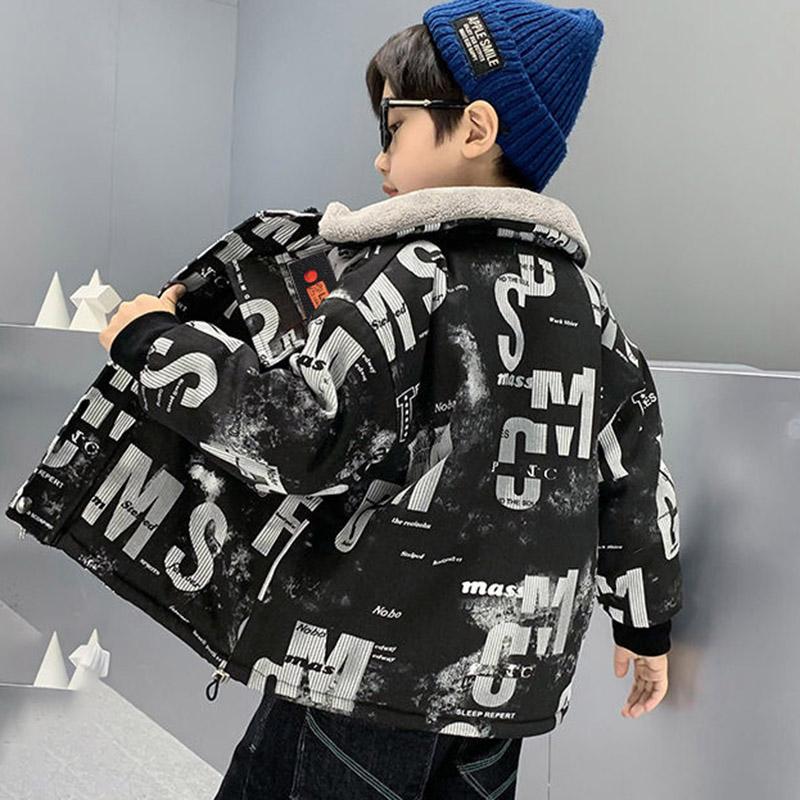 Boys' Jackets In Autumn and Winter Small Medium-sized Children Schools Overcome The Trend of Plush and Thickening Children's Large Fur Collar Jackets