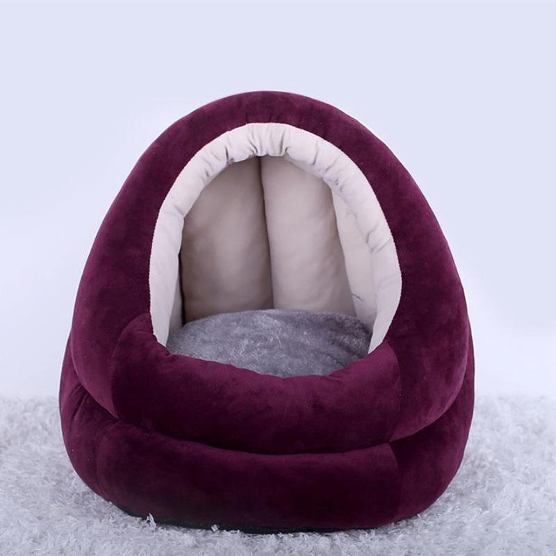 Pet Dog Cat House Kennel Doggy Soft Cushion Basket Enclosed Bed for Winter Teddy Small Dog Cat Bed Cat Litter Removable Washable Pet Supplies