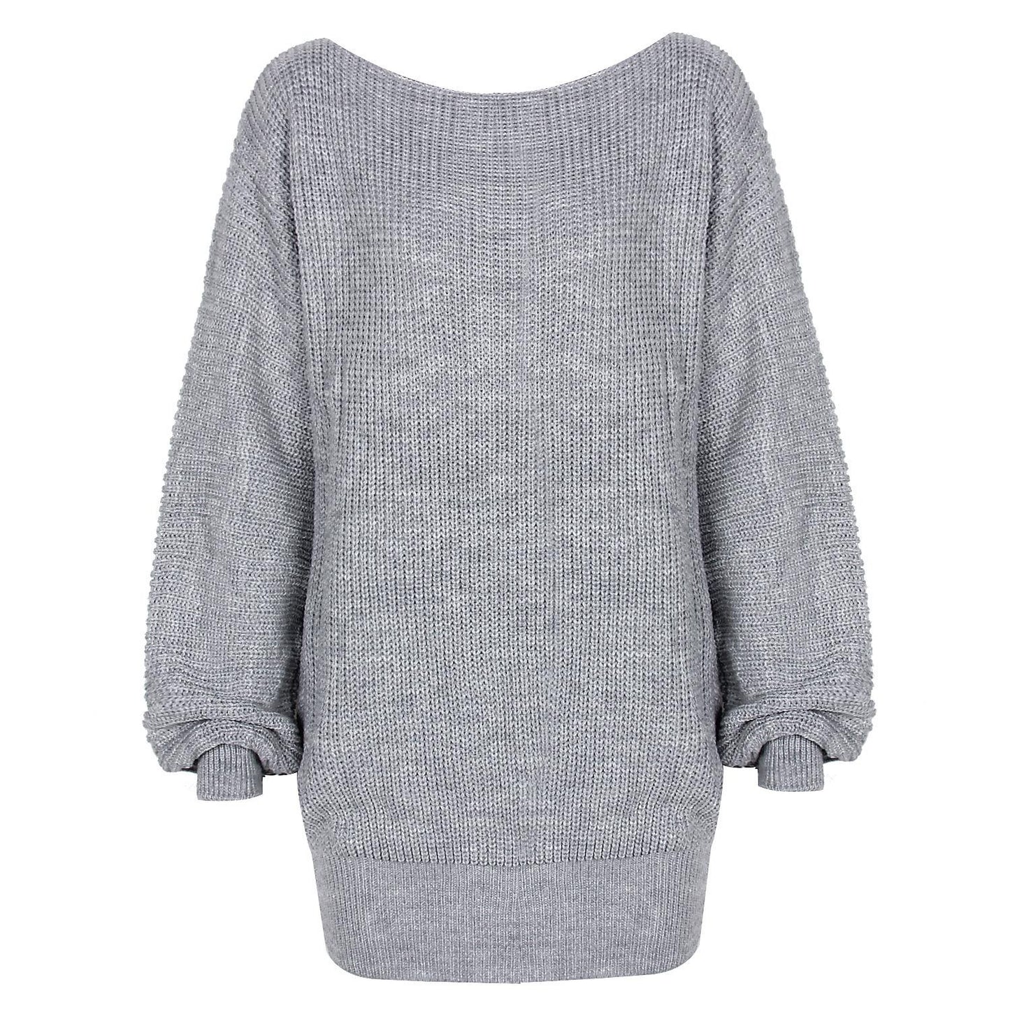 Sweater Knitted Dress for Women Long-sleeved Casual Loose Sweater Dress Sexy Slash Neck Sweaters Dressed Ladies Autumn Winter