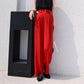 WTEMPO Office High Waist Pure Color Suit Pants Solid color Elastic Waist Straight Loose Casual Elegant Daily Women's Wide-leg Pants