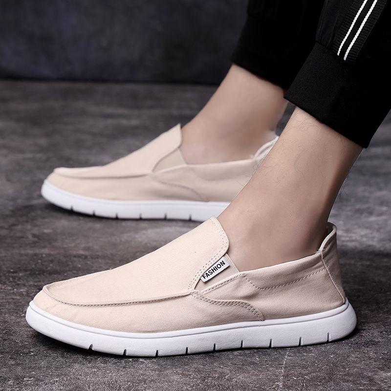 Spring Summer Cloth Shoes Peas Shoes Men's Casual Shoes Lazy One-pedal Canvas Shoes Wild Men's Shoes