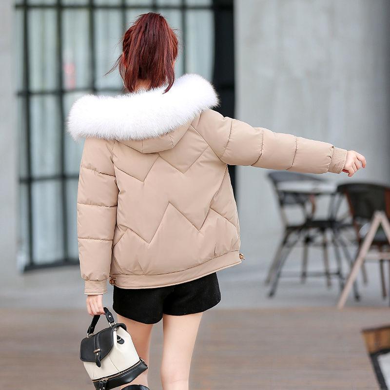 Fall/winter Fashion Trend Down Warmth Thick Hooded Korean Slim-fit Fur Collar Padded Jacket