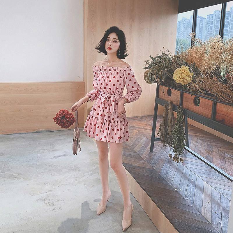 Women Dress Summer Sexy Off Shoulder Polka Dot Dress Woment Dress Short Party Beach Dresses