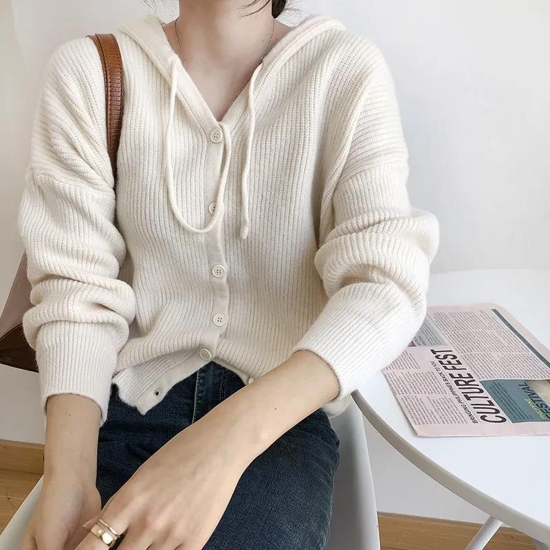 Autumn Winter Women Cardigan Warm Knitted Sweater Jacket Pocket Embroidery Fashion Knit Cardigans Coat Lady Loose Sweaters