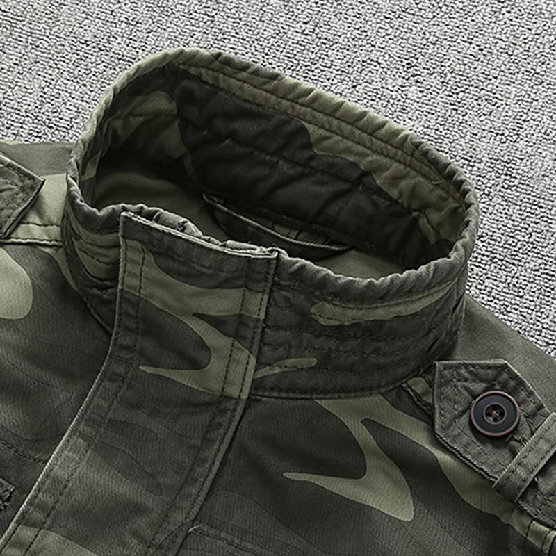 Camouflage Jacket Military Tactical Mens Jackets and Coats Stand Collar Cotton Casual Outerwear Fashion Denim Jacket