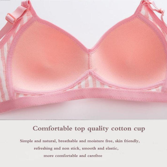 Sexy Front Button Bra Thin Comfortable Breathable No Rims Women's Underwear Gathered Adjustable Bra