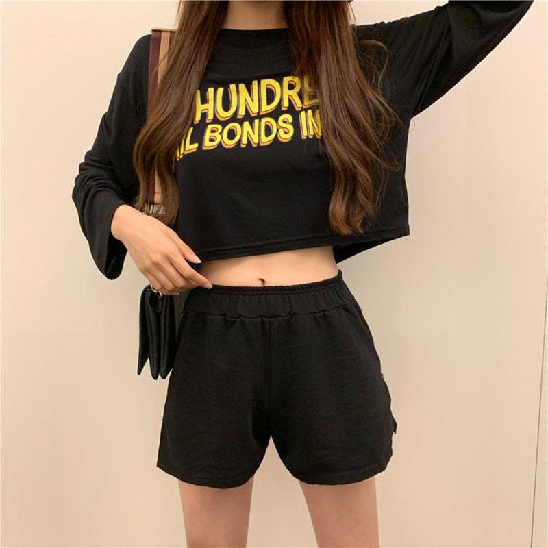 Sports Shorts Women Spring and Summer Korean Style Loose High Waist Casual All-match Outer Wear A-line Wide-leg Pants