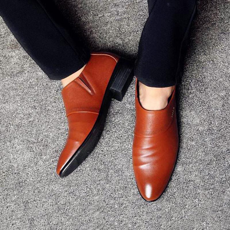 Men Dress Shoes Men Classic British Luxury Style Fashion Men Formal Office Wedding Leather Shoes