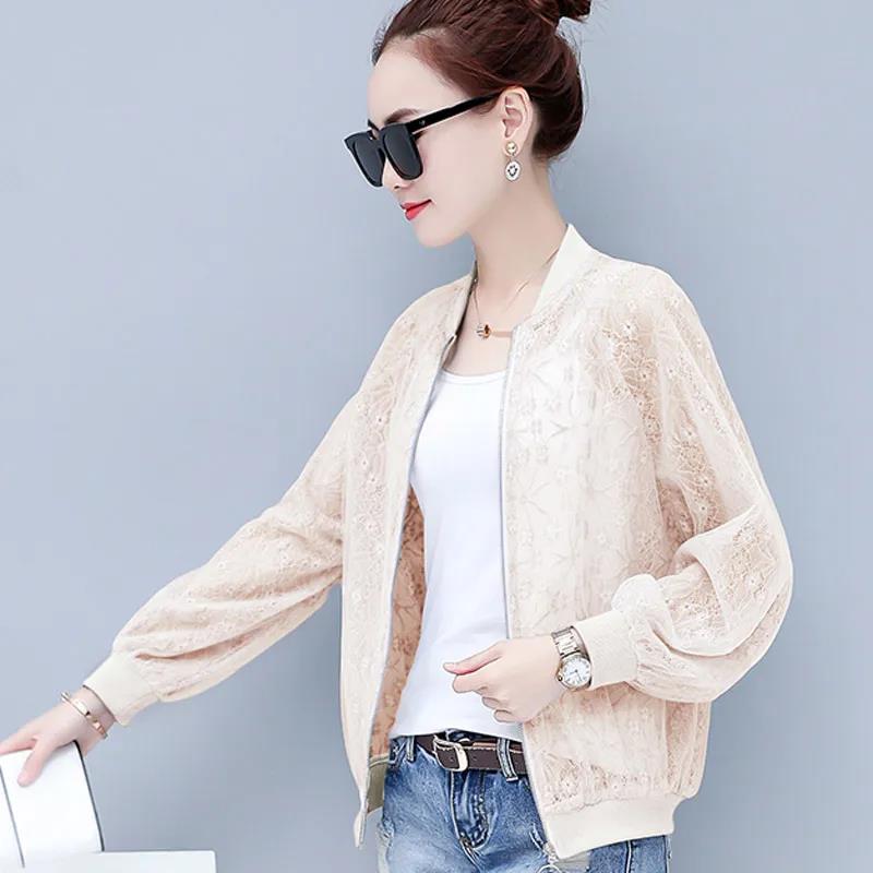 Lace Breathable Sun Protection Clothing Women's Spring and Summer Loose Thin Sun Protection Clothing Short Cardigan Jacket