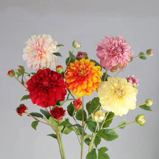 Artificial Flower Artificial Flower Silk Flower Single Dahlia Bouquet Table Floral Home Living Room Decoration Ornaments