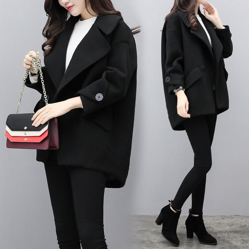 Women's Coat Fashion Autumn Winter Outwear Woolen Overcoat Elegant Trench Coat Jacket Short Overcoat