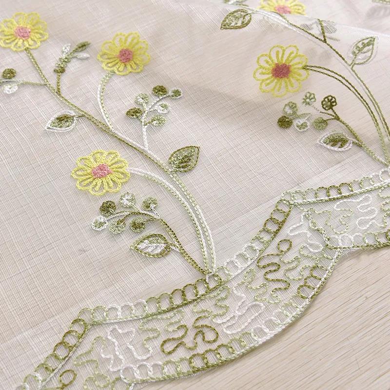 European-style Embroidered Curtains Blinds Lifting Curtains Children Fan-shaped Drawn Gauze Curtains Bedroom Bay Window Decorative Curtains