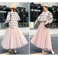 [3 Layers of Yarn + Inner Lining] Half-length Skirt Women's Net Gauze Skirt Large Skirt Mid-length Gauze Skirt Net Yarn Breathable Large Skirt