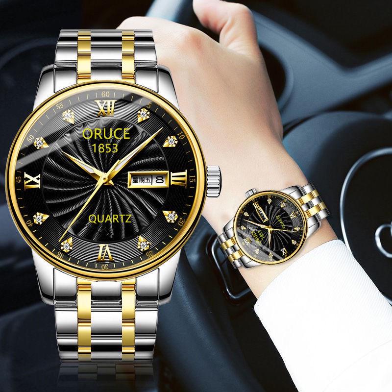 Men Quartz Watches Stainless Steel Band Business Watch Luminous Casual Wristwatch