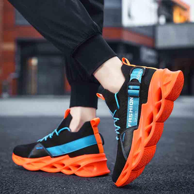 Plus Size 36-47 Fashion Summer Men Mesh Sneakers Low-top Wear-resistant Running Basketball Shoes Non-slip Shockproof Blade Shoes