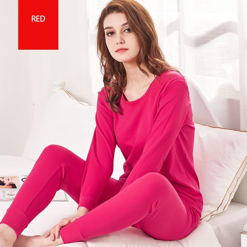 Autumn Clothes Long Trousers Suit Pure Cotton Inner Wear Ladies Thermal Underwear Thin Winter Student Cotton Sweater