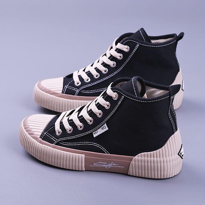 Ladies High-top Canvas Shoes Spring and Summer Korean Student Retro Style Sneakers All-match Casual Sports Shoes