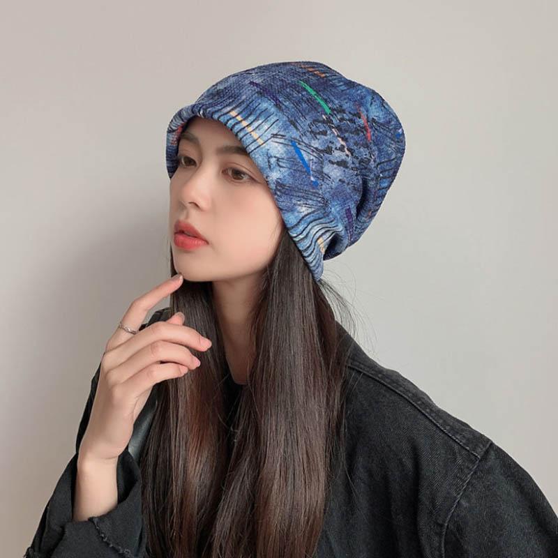 Autumn and Winter Double-layer Knitted Baotou Hat Women's Multifunctional Double-sided Pile Hat Winter Bib