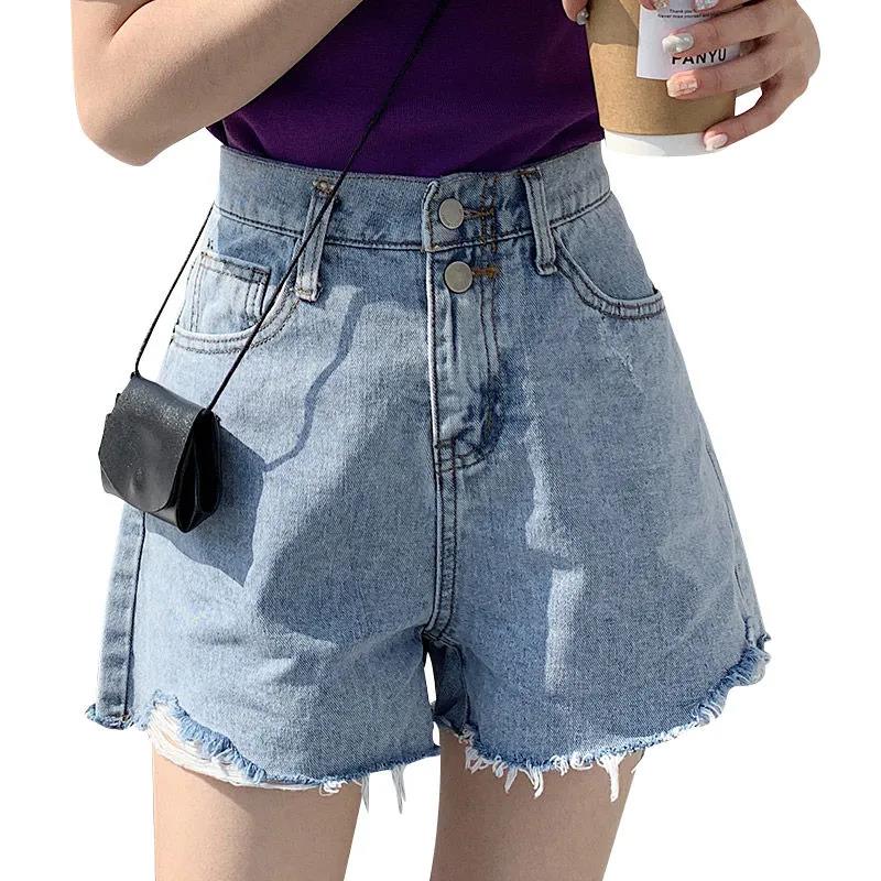 Denim shorts High waist and loose shorts for women Short Pants  Summer Thin shorts Casual  Short jeans