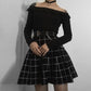 Women's Goth Skirt, Gothic Skirt, Grunge Skirt, High Waist Black Skirt, Harajuku Skirt, Punk Skirt, A Line Plaid Pleated Skirt, Grunge Skirt