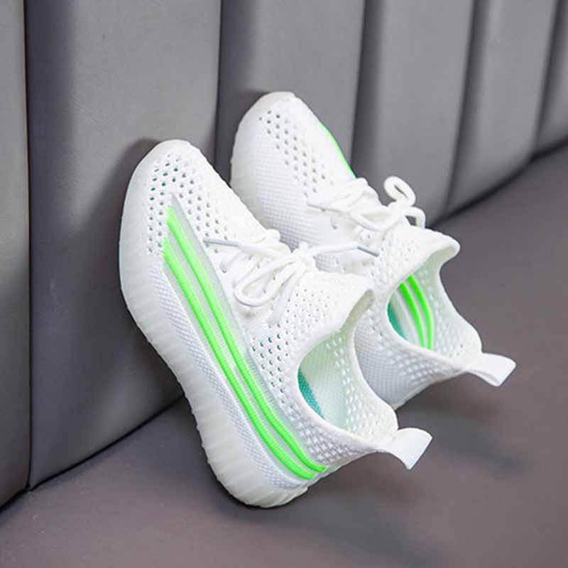 26-37 Child Fluorescence Sneakers Kids Mesh Breathable Non-slip Shockproof Basketball Shoes Lightweight Running Shoes Comfortable Deodorant Baby Shoes