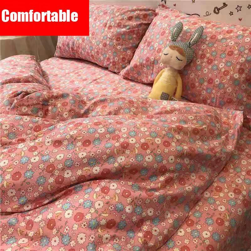 Thick Sanded Quilt Cover Net Red Cartoon Bed Linen Three-piece Bedding Luxury Soft Bed Linen + Quilt Cover + Pillowcase