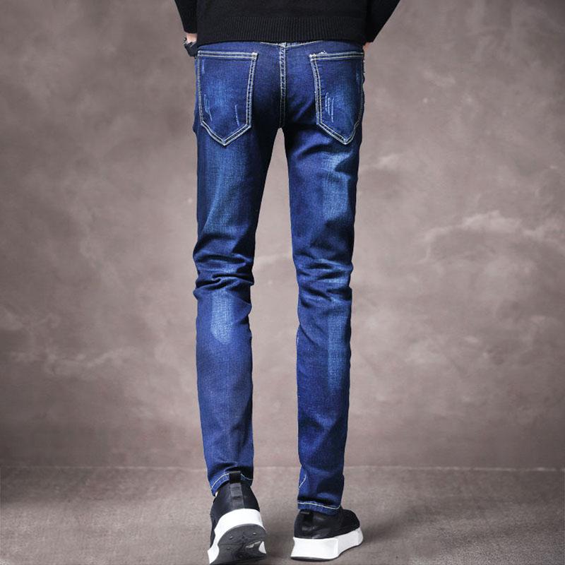 Summer Scratch Men's Jeans Casual Slim Fit Youth Distressed Black Jeans