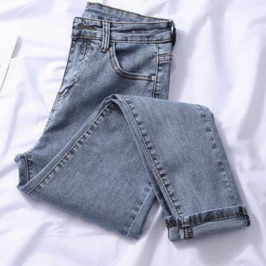 Stretch High-waist Jeans Women Are Thin and Tall Slim Feet Spring and Autumn Tight Pants Women Trendy