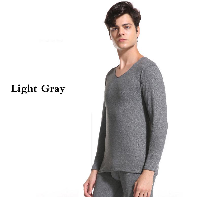 Men Winter Autumn Clothes V-neck Tops Pants Male Tight Suit Windproof Comfortable Soft Lining Long Sleeve High Elasticity Thermal Underwear