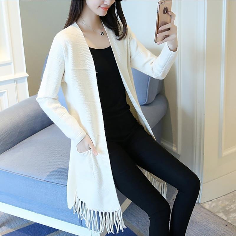 Mid-length Autumn and Winter Coat Casual Long-sleeved Knitted Cardigan Loose Sweater