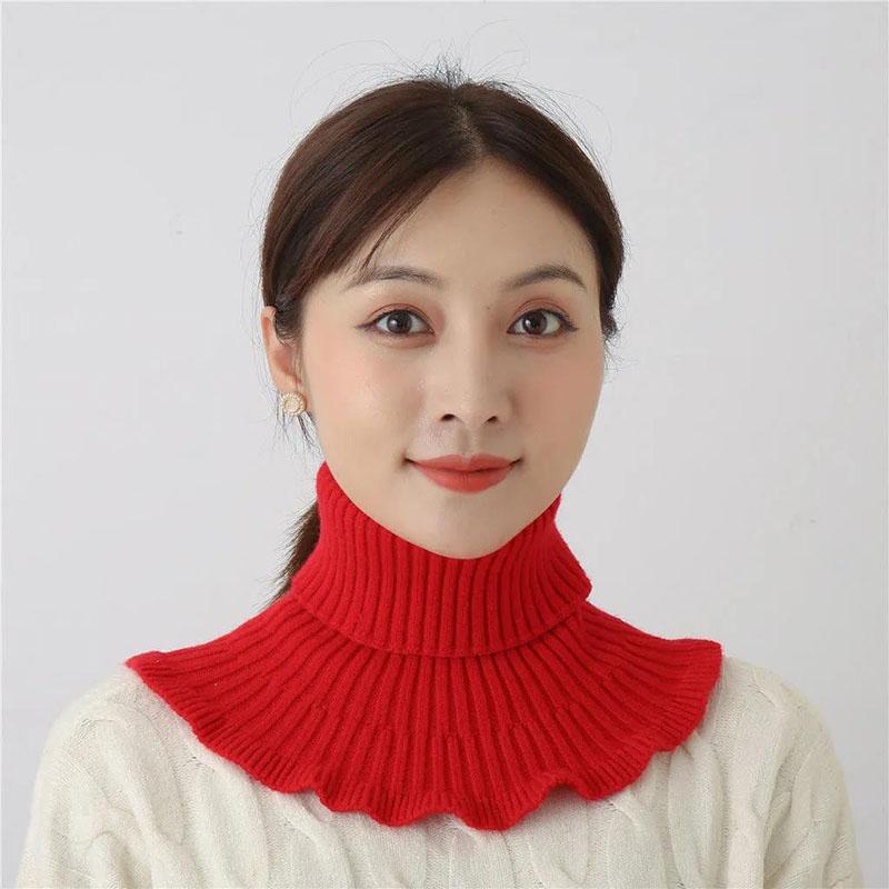 Bib Women's Hood Autumn and Winter Warmth Collar All-match Fake Collar Knitted Turtleneck Wool Collar