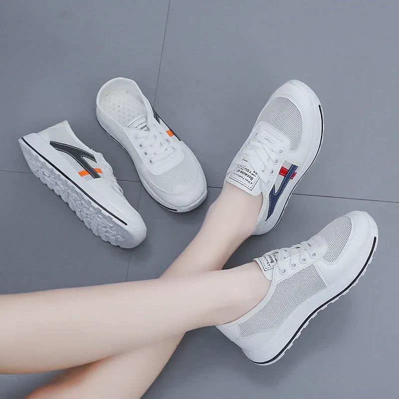 Women's Sports Shoes Breathable Casual Flat Sneakers Female Soft Sole Lightweight Shoes Non Slip Versatile Shoes