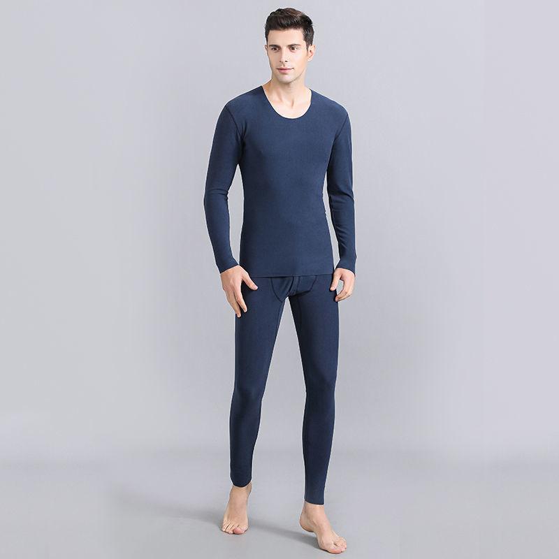 Seamless Thermal Underwear Men's Suit Thickened Plus Velvet Base Constant Temperature Heating German Velvet Autumn Clothes Long Trousers In Winter