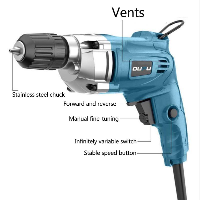 1380W Impact Drill Electric Drill Plug-in Electric Screwdriver Motor for Drilling Cutting and Grinding