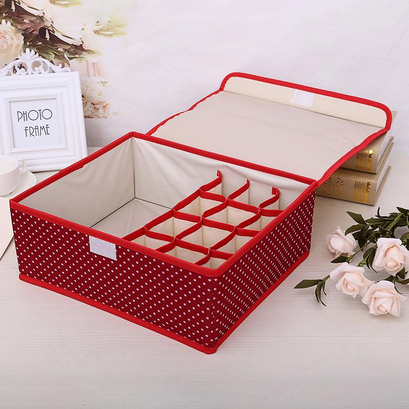 Oxford Cloth 13 Grid Finishing Box Large Capacity Underwear Storage Box Bra Socks Foldable Dustproof Storage Box