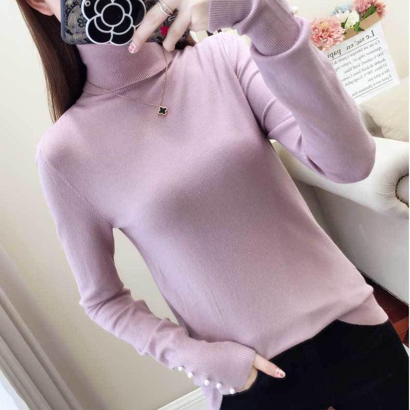 Turtleneck Sweater Women's 2020 Autumn and Winter New Slimming Bottoming Shirt Thickening Korean Version of The Loose Long-sleeved Sweater